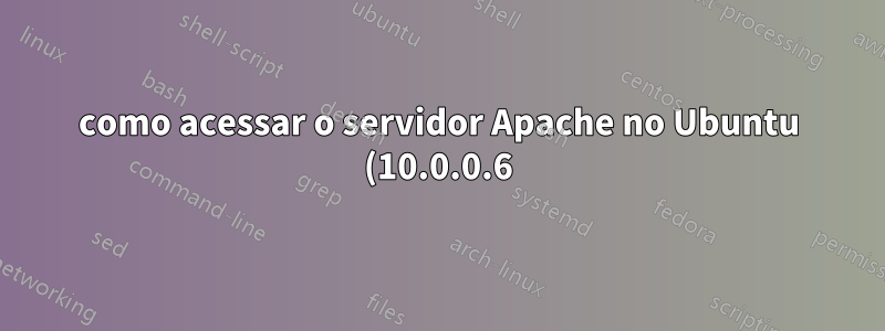 como acessar o servidor Apache no Ubuntu (10.0.0.6) do windows vista (10.0.0.9) dentro da rede local?