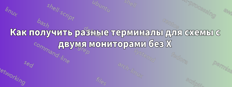 Как получить разные терминалы для схемы с двумя мониторами без X