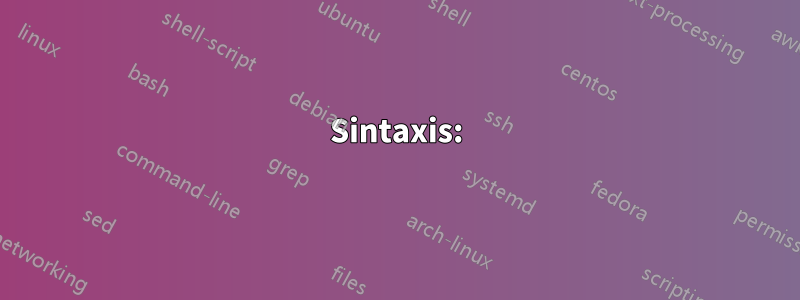 Sintaxis: