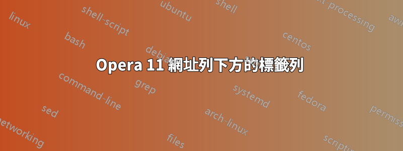 Opera 11 網址列下方的標籤列