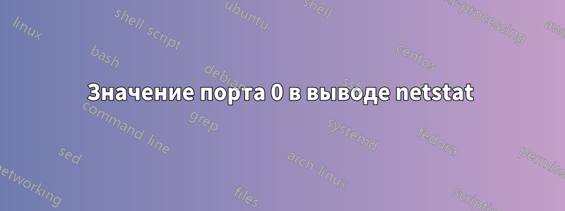 Значение порта 0 в выводе netstat