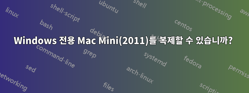 Windows 전용 Mac Mini(2011)를 복제할 수 있습니까?