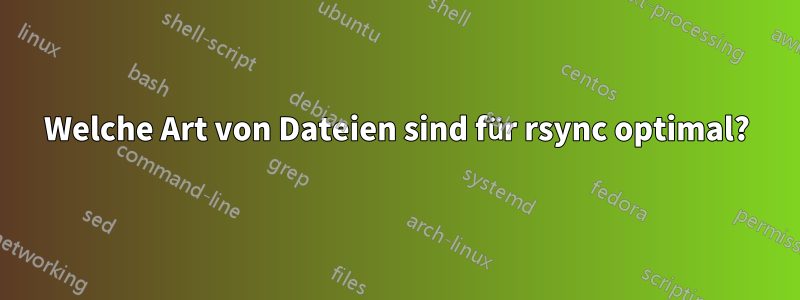 Welche Art von Dateien sind für rsync optimal?