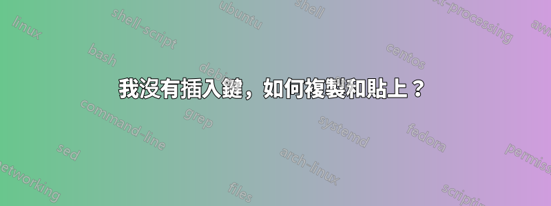 我沒有插入鍵，如何複製和貼上？