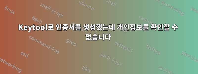 Keytool로 인증서를 생성했는데 개인정보를 확인할 수 없습니다