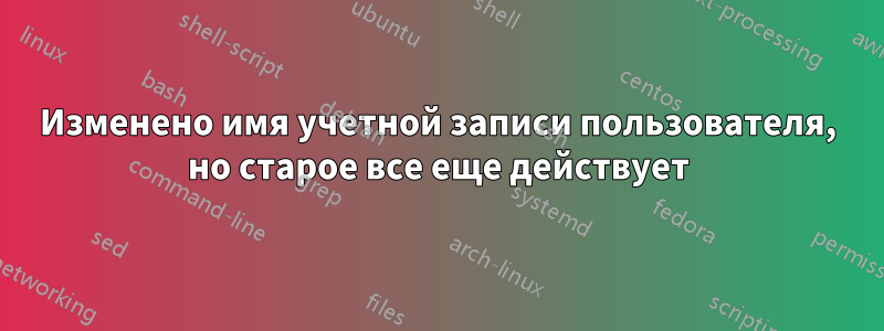 Изменено имя учетной записи пользователя, но старое все еще действует