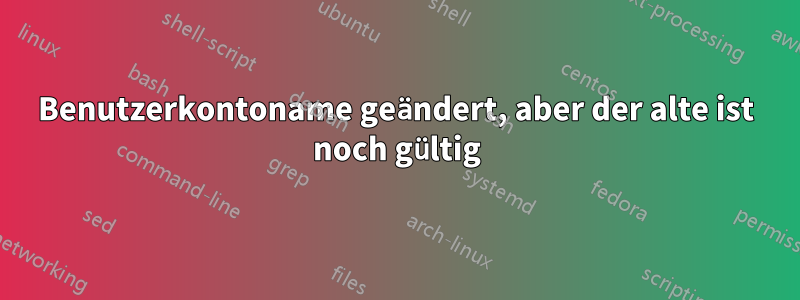 Benutzerkontoname geändert, aber der alte ist noch gültig