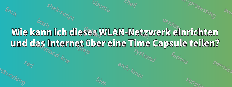 Wie kann ich dieses WLAN-Netzwerk einrichten und das Internet über eine Time Capsule teilen?