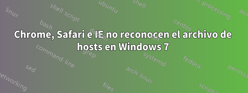 Chrome, Safari e IE no reconocen el archivo de hosts en Windows 7