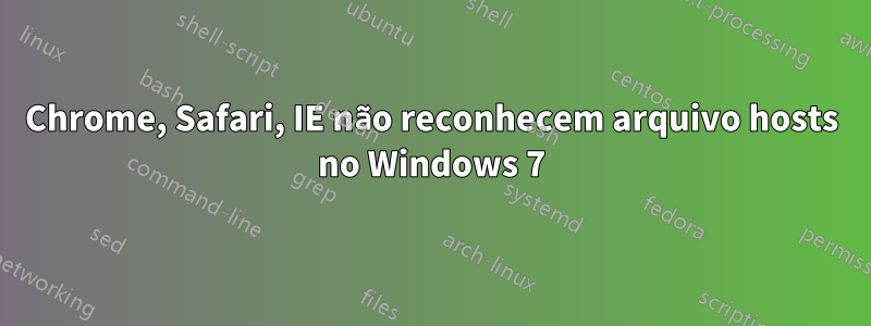 Chrome, Safari, IE não reconhecem arquivo hosts no Windows 7