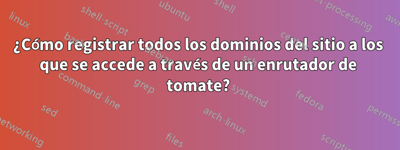 ¿Cómo registrar todos los dominios del sitio a los que se accede a través de un enrutador de tomate?