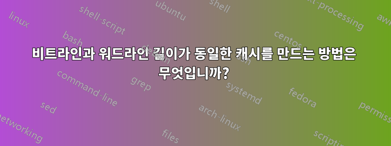 비트라인과 워드라인 길이가 동일한 캐시를 만드는 방법은 무엇입니까?