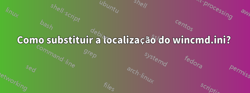 Como substituir a localização do wincmd.ini?