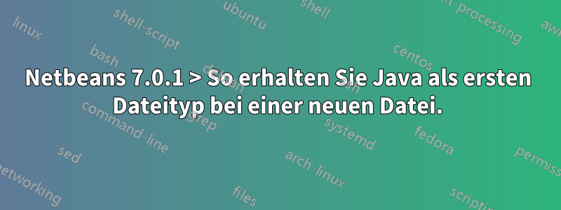 Netbeans 7.0.1 > So erhalten Sie Java als ersten Dateityp bei einer neuen Datei.