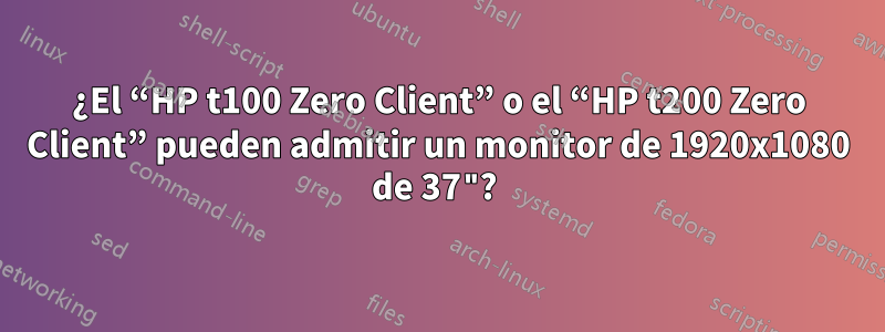 ¿El “HP t100 Zero Client” o el “HP t200 Zero Client” pueden admitir un monitor de 1920x1080 de 37"? 