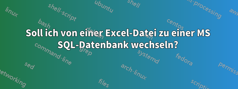 Soll ich von einer Excel-Datei zu einer MS SQL-Datenbank wechseln?