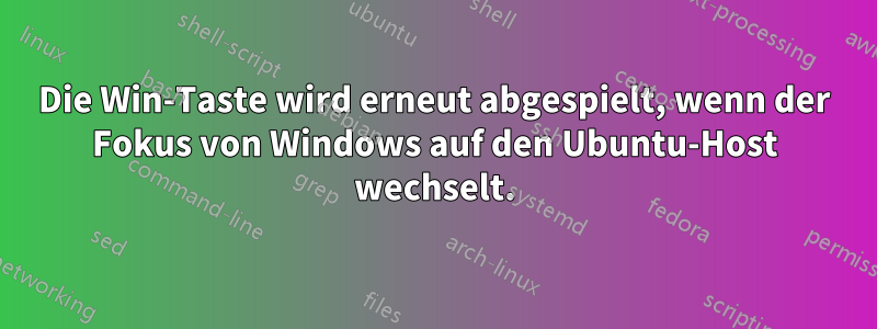 Die Win-Taste wird erneut abgespielt, wenn der Fokus von Windows auf den Ubuntu-Host wechselt.