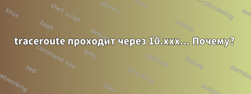 traceroute проходит через 10.xxx... Почему?