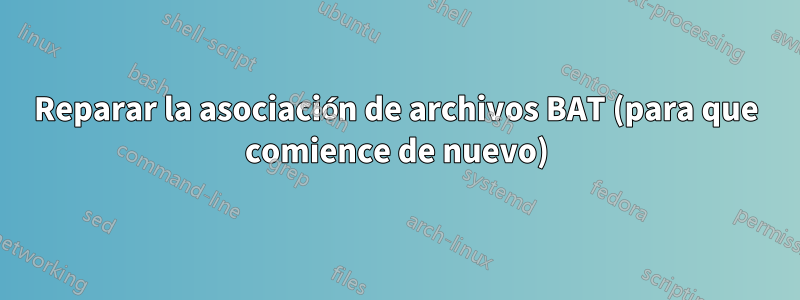 Reparar la asociación de archivos BAT (para que comience de nuevo)