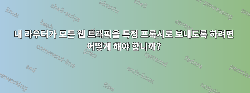 내 라우터가 모든 웹 트래픽을 특정 프록시로 보내도록 하려면 어떻게 해야 합니까?