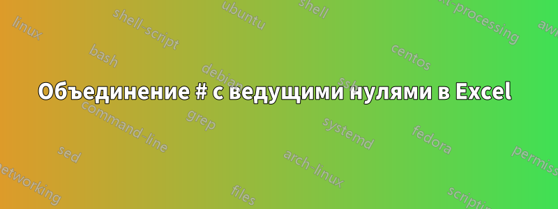 Объединение # с ведущими нулями в Excel 