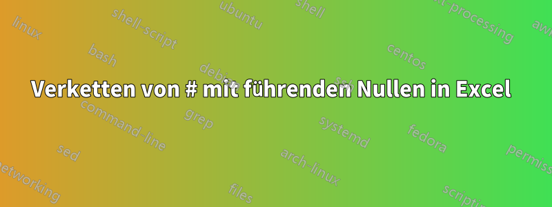 Verketten von # mit führenden Nullen in Excel 