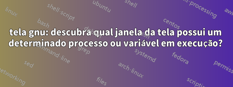 tela gnu: descubra qual janela da tela possui um determinado processo ou variável em execução?
