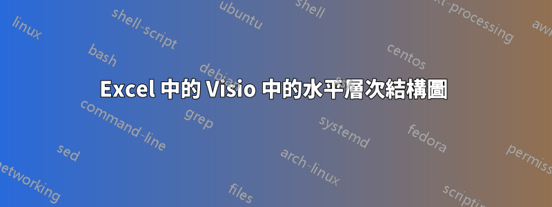 Excel 中的 Visio 中的水平層次結構圖