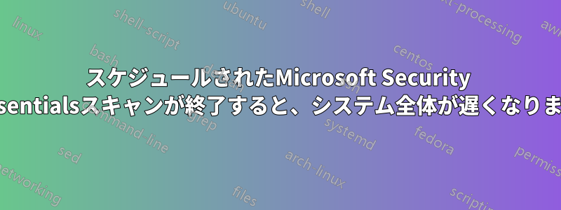スケジュールされたMicrosoft Security Essentialsスキャンが終了すると、システム全体が遅くなります