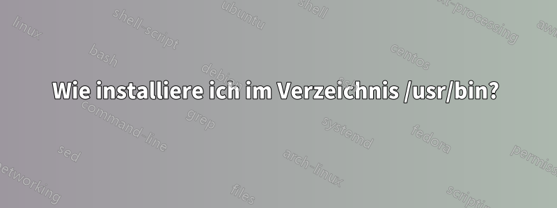 Wie installiere ich im Verzeichnis /usr/bin?