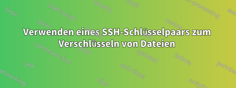 Verwenden eines SSH-Schlüsselpaars zum Verschlüsseln von Dateien