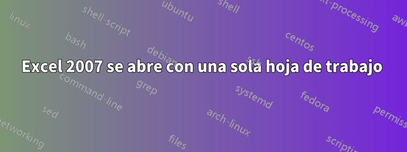 Excel 2007 se abre con una sola hoja de trabajo