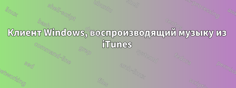 Клиент Windows, воспроизводящий музыку из iTunes