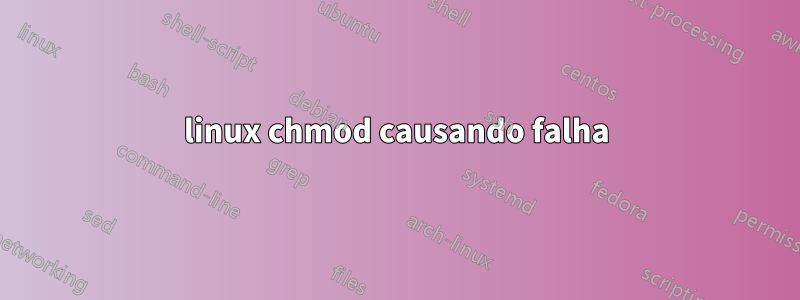 linux chmod causando falha