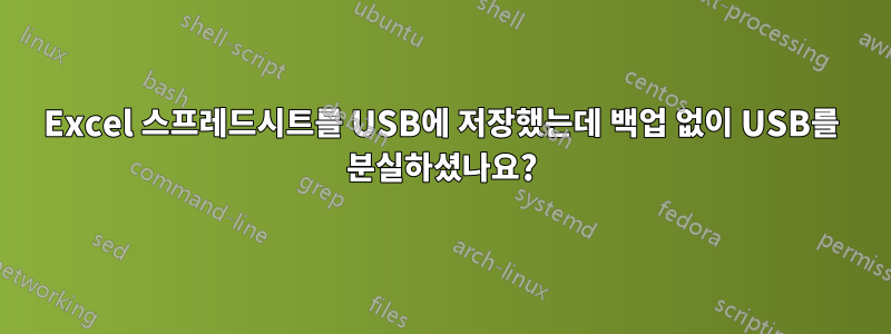 Excel 스프레드시트를 USB에 저장했는데 백업 없이 USB를 분실하셨나요?