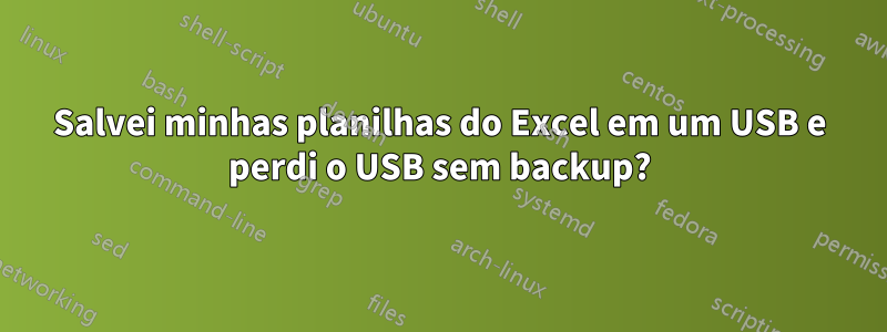 Salvei minhas planilhas do Excel em um USB e perdi o USB sem backup?