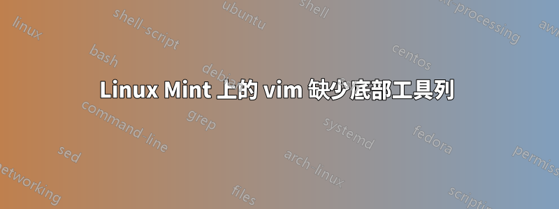 Linux Mint 上的 vim 缺少底部工具列