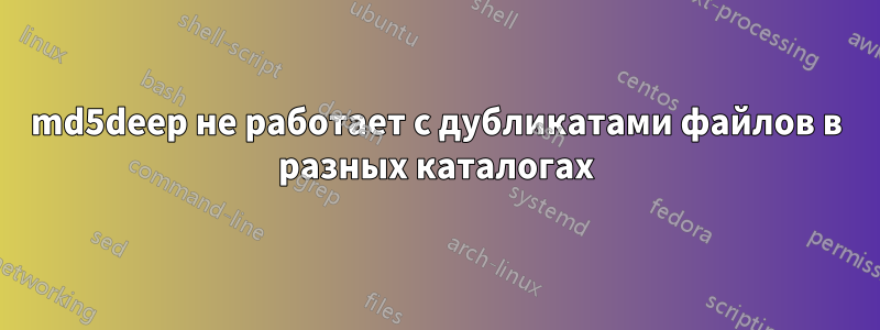 md5deep не работает с дубликатами файлов в разных каталогах