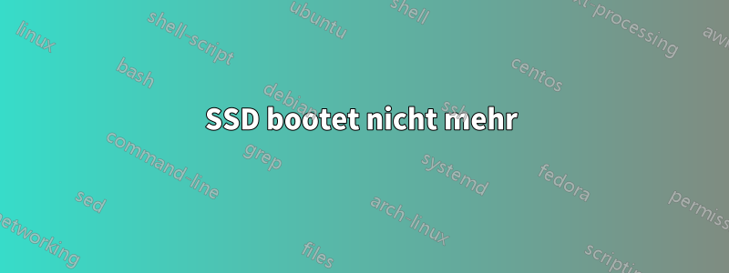 SSD bootet nicht mehr