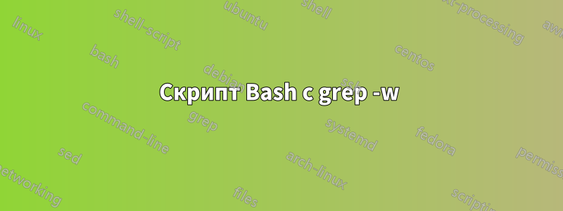 Скрипт Bash с grep -w