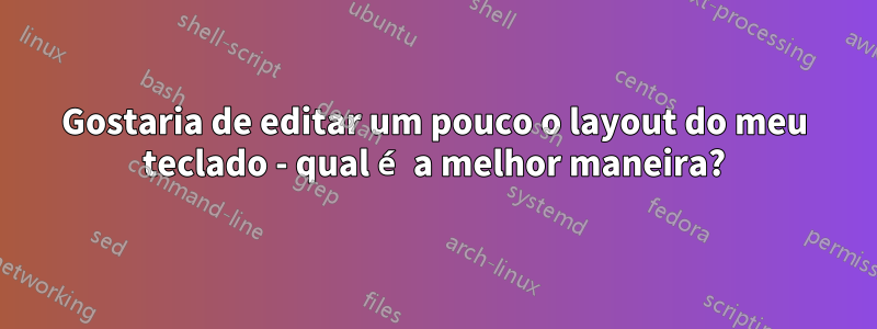 Gostaria de editar um pouco o layout do meu teclado - qual é a melhor maneira?