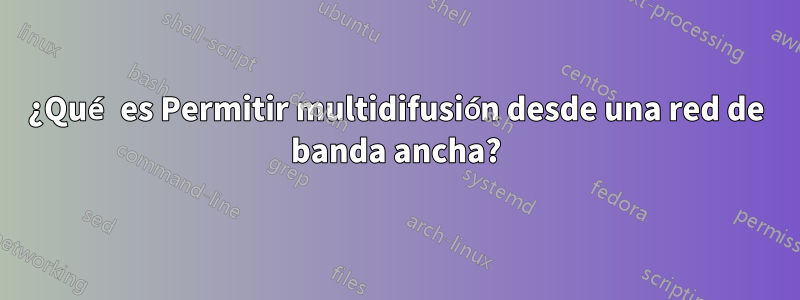 ¿Qué es Permitir multidifusión desde una red de banda ancha?