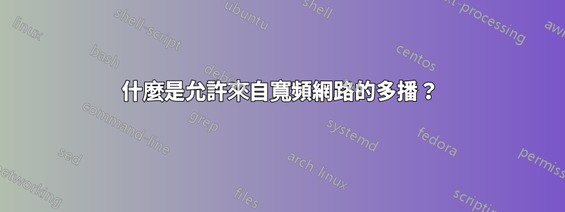 什麼是允許來自寬頻網路的多播？