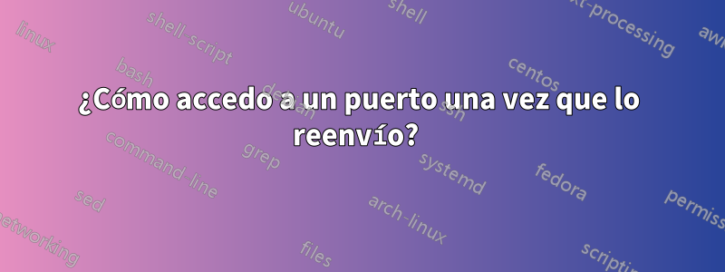 ¿Cómo accedo a un puerto una vez que lo reenvío? 