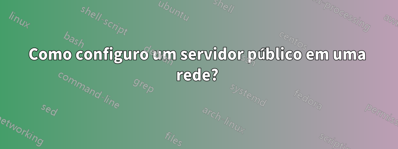 Como configuro um servidor público em uma rede?