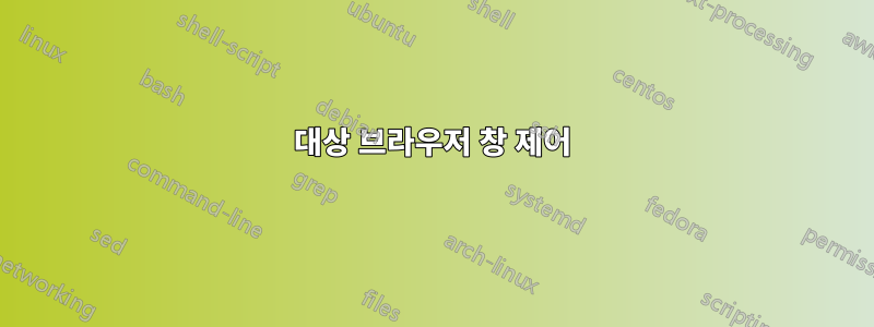 대상 브라우저 창 제어