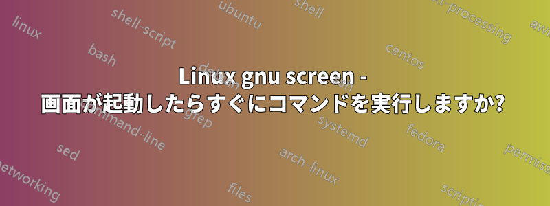 Linux gnu screen - 画面が起動したらすぐにコマンドを実行しますか?