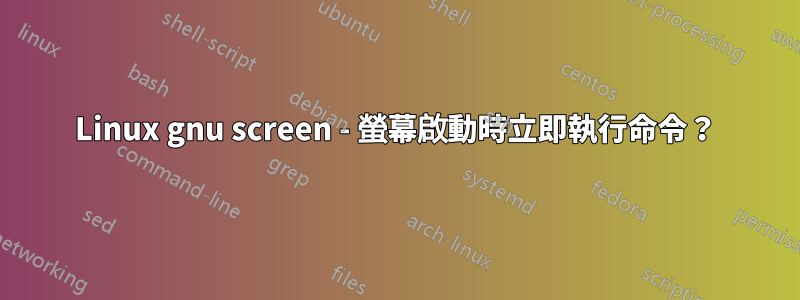 Linux gnu screen - 螢幕啟動時立即執行命令？