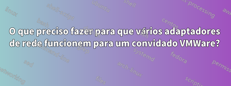 O que preciso fazer para que vários adaptadores de rede funcionem para um convidado VMWare?