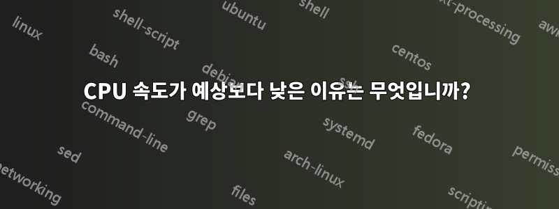 CPU 속도가 예상보다 낮은 이유는 무엇입니까?